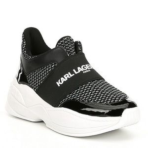 NWT Karl Lagerfeld Zaidee Knit Logo Sneakers